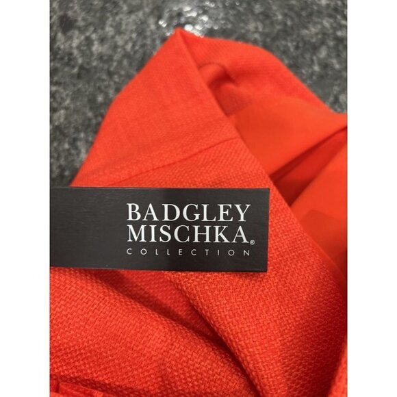 NWT Badgley Mischka Orange Ruffle Shift Dress $440 - Picture 8 of 9